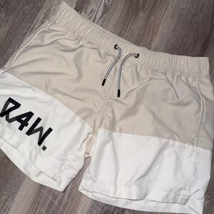 G-Star RAW Swim Trunks Board Shorts Mens XL Drawstring Logo Lined Beach